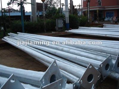 China Double Road Arms Galvanized Tapered Round Steel Column for sale