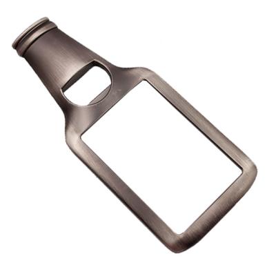 China Viable Factory Wholesale Antique Plated Bottle Shape Sublimation Bar Bottle Opener for sale