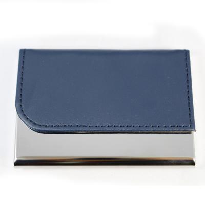 China Business Style PU Leather Luxury Metal Credit Pocket Slim Company Name Card Holder for sale