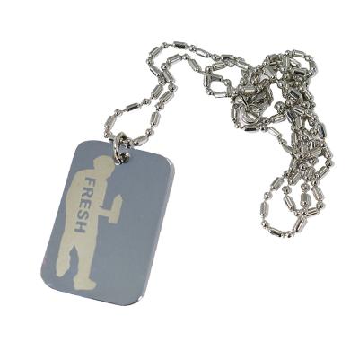 China China factory price stainless steel metal tag blank dog name tag with ball chain collar for sale