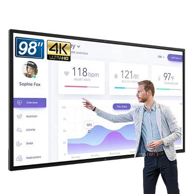 China 55 Inch Screen Resistive Multi Panel Digital Display Portable Electronic Classroom Writing Business Signage Whiteboard Promethean for sale