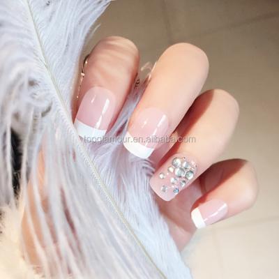 China 3D TZ-C64 High Quality Private Label Fake Acrylic Artificial Nails French Nails for sale