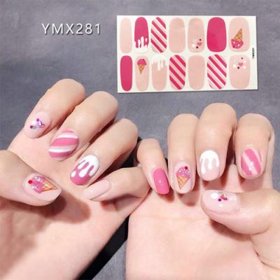 China Cute YMX242-312 Full Cover Nail Design Nail Wrap Stickers Waterproof Clip Made in China for sale