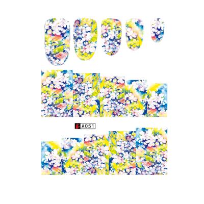 China A049-060 Beautiful Flowers Eco-friendly Design Full Cover Water Nail Art Sticker for sale