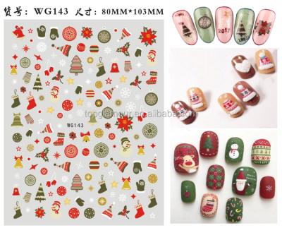 China WG141-150 Fashion Christmas Theme Nail Art Stickers Wholesale High Quality Hot Selling Cheap Waterproof New for sale