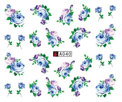 China A037-048 High Quality Wholesale Hot Popular Eco-friendly 3d Flowers Water Transfer Nail Art Sticker for sale