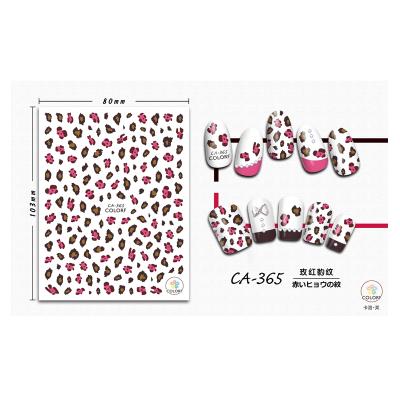 China 2019 CA361-370 2D Special Process Self Adhesive New Arrival Leopard Print Nail Art Nail Sticker Photo for sale