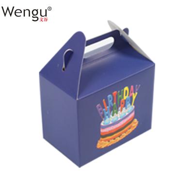 China Handmade Promotional Cheap Price Art Paper Happy Birthday Cake Recyclable Gift Box for sale