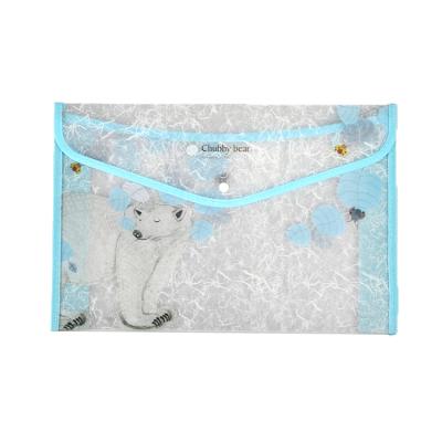 China New High Quality PP Material Cloud Cute Custom Chubby Bear Premium Legal Size Envelope Document Folder for sale