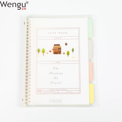 China Custom Best Quality Student A4 Size 60 Pages Spiral Printing Hard PP Cover Ring Binder Notebook for sale