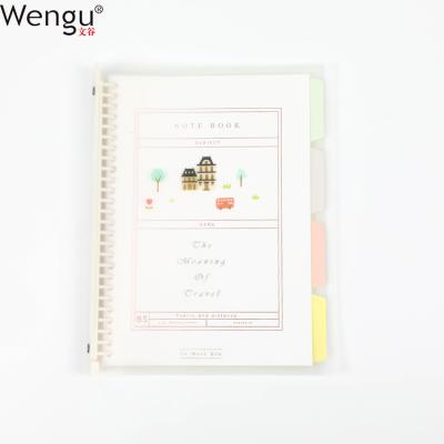 China Best Quality Custom A4 Size 60 Spiral Pages PP Cover Printing Loose Leaf Notebook for sale