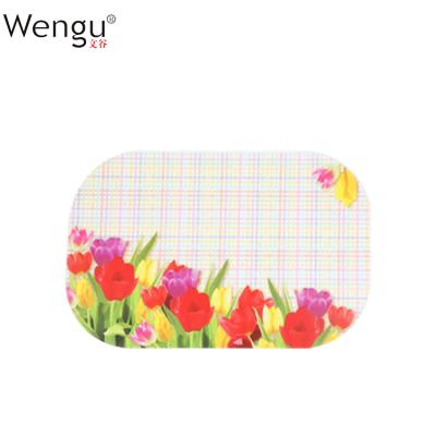 China Viable Wholesale Customized Printed Cheap Price Plastic Material Flower Placemate Rectangle for sale