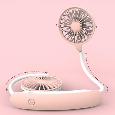 China USB Fan Portable Electric Fan Neck Fan Mini Portable Electric Fan USB Rechargeable Lazy Hanging Sports Dormitory Office Rechargeable Silent Office Kitchen for sale