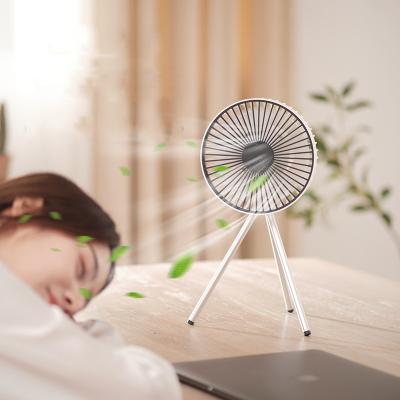 China Tripod Fan with LED Celling Fans 4000mAh Portable Outdoor Camping Tripod Fan Table USB Rechargeable Fan for sale