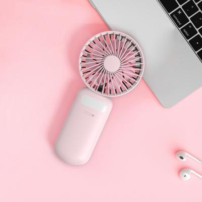 China Mini Mirror Fan 3 in 1 Mini Mirror Desktop Fan Portable USB Rechargeable Mini Handheld Fan with LED for sale