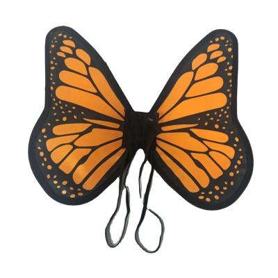 China Fabric Source Factory Customized Festival Supplies Fashion Beautiful Style Fabric Orange Butterfly Wings Holiday Party for sale