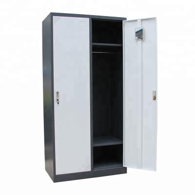 China Knock Down KD Two Door Metal Staff Clothes Hanging Lockers for sale