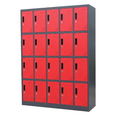 China Office Knock Down Cheap 20 Doors Lockers Metal Student Cabinet Lockers for sale