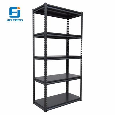 China Suitable For Adjustable Outside Shelf Metal Storage Shelf Black Rack For Sale for sale