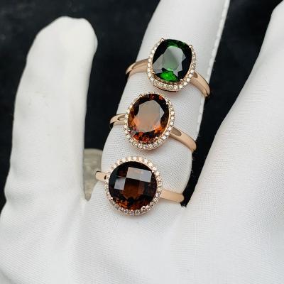 China CLASSIC Xinfly Men Jewelry Luxury 18k Gold Natural 0.141ct Diamond Minimalist Tourmaline Gemstone Finger Ring for sale