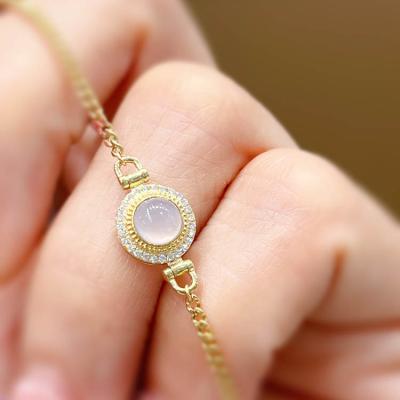 China TRENDY Xinfly 18k Gold Miami Cuban Chain Link Dainty Design Diamond Gem Stone Bracelet for sale