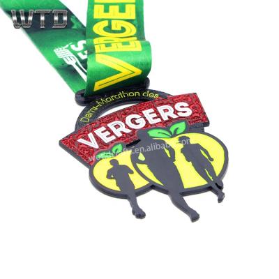 China Wholesale Cheap High Quality Embossed Metal Medal Sport Marathon Running Medal Medal Hanger From China for sale