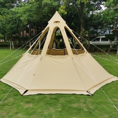 China Extended Type Outdoor Fire Tent Cotton Tent Rain Proof Octagonal Camping Tent for sale