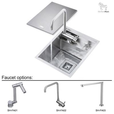 China With Kitchen Faucet Sanhe KMan 304 Stainless Steel Single Bowl Concealed Kitchen Sink Sink for sale