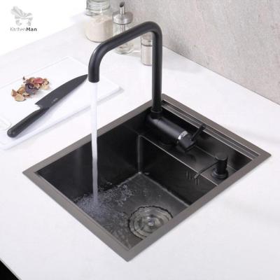 China With Faucet Sanhe KMan Factory Customize RV Sink 16g Kitchen Undermount 304 Stainless Steel Concealed Sink With Cover Folding Handmade S Faucet for sale