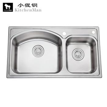 China Without Faucet Double Bowl 304 Stainless Steel Hand Basin Hot Selling Kitchen Sink for sale