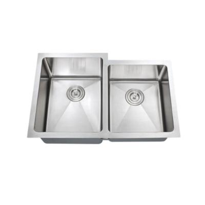 China Without Faucet Top Grade 304 Stainless Steel Rustproof Handmade Kitchen Sink Double Bowl for sale