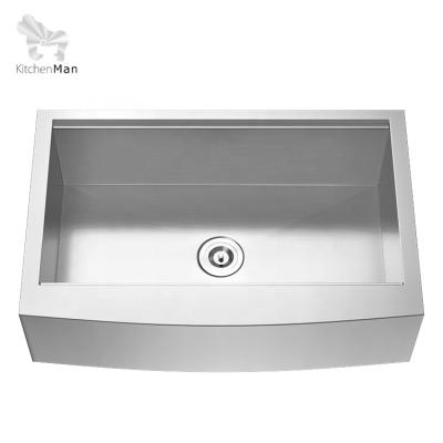 China Sanhe&KMan Custom Handmade Apron 304 Stainless Steel Faucet Sanhe&KMan OEM ODM Farmhouse Kitchen Sink Without Faucet cUPC LZ-D3322-10-Q for sale