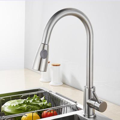 China Modern high quality 304 stainless steel deck mounted kitchen faucet with cheapest price for sale