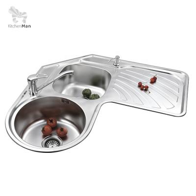 China Without Faucet Sanhe KMan 304 Single Bowl Nepal Sink Kitchen Sinks For Nepal With Drainer for sale