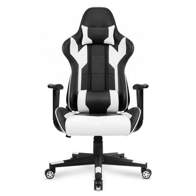 China (Size)Adjustable Black And White Gaming Chair Racing Office Computer Gaming Chair Ergonomic Backrest And Seat Height Adjustment for sale