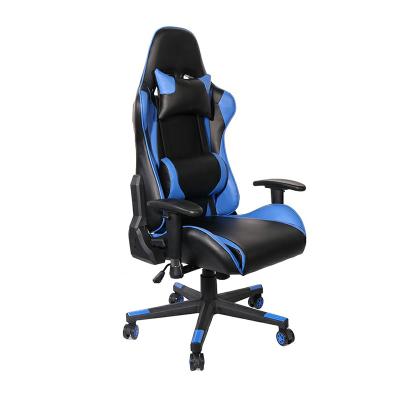 China High Swivel Lift Swivel PU Leather Executive Office Chair PC Gaming Chair Adjustable Blue Back Ergonomic Gaming Chair for sale