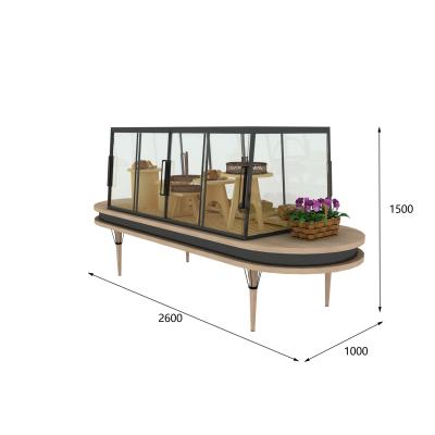 China Custom Glass Dessert Shop Cake Bread Display Island Bakery Cabinet for sale