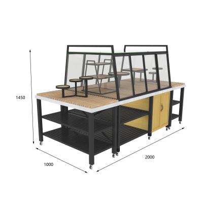 China Refrigerated Bakery Custom Bread Showcase Cupcake Donuts Dessert Shop Pastry Display Cabinet for sale