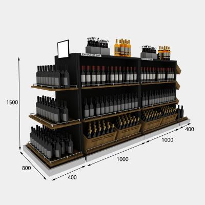 China Supermaket OEM Customized Retail Gondola Shelf Supermarket Super Market Racks For Wine for sale