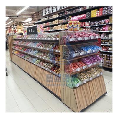 China Corrosion Protection China Factory Supermarket Candy Display Stand / Rack Shop Equipment With Acrylic Box for sale