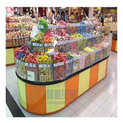 China Corrosion Protection Supermarket Candy Display Stand / Rack Shop Equipment With Acrylic Box for sale