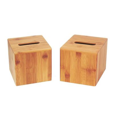 China Home Personalized Sanitary Napkin Organizer Decorative Bamboo Set Square Eco-Friendly Wooden Tissue Box for sale