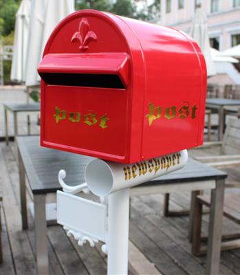 China JHC-1022 Red Color Waterproof Free Standing Mailbox , Mail Mount Mailbox for sale