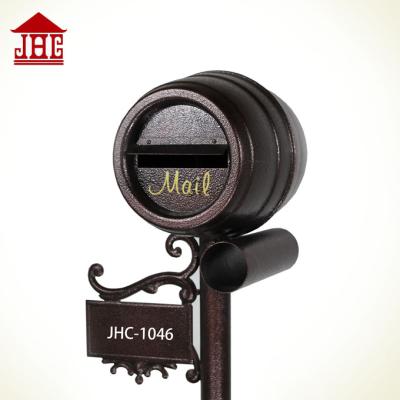 China Foshan JHC-1046 Waterproof Post Mounted Mailbox / Modern Barrel Standing Mailbox / Post Mounted Mailbox Letter Box for sale