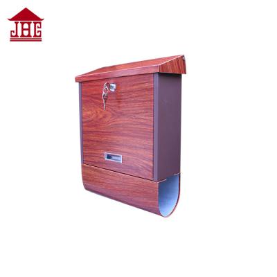 China Hot sale wooden color grain wood waterproof letter box for apartment wooden post box for sale