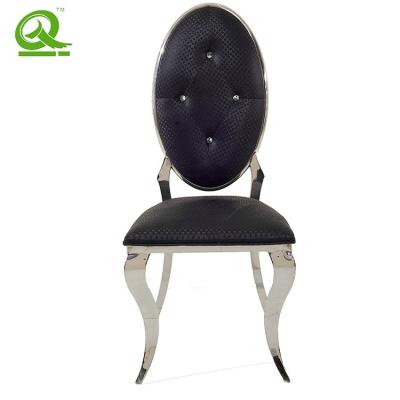 China Removable Cover Chrome Finish Stainless Steel Oval Dining Chair for sale