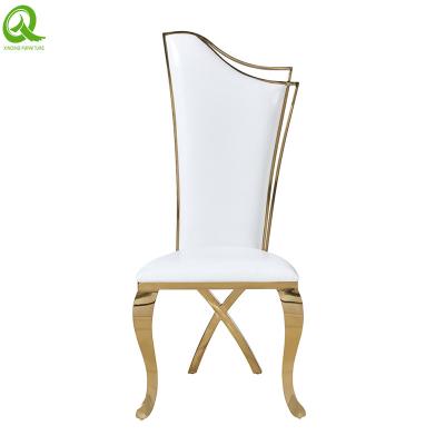 China Modern Golden Stainless Steel Dining Chair For Wedding Party Event for sale