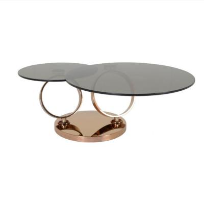 China Modern hot sale stainless steel tempered glass coffee table for sale