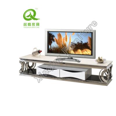 China Semi-Assembly Modern Luxury Stylish Living Room TV Stand With Stainless Steel for sale