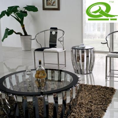 China Coffee Furniture Side Table Modern Luxury Glass Round Easy To Clean Base Small for sale